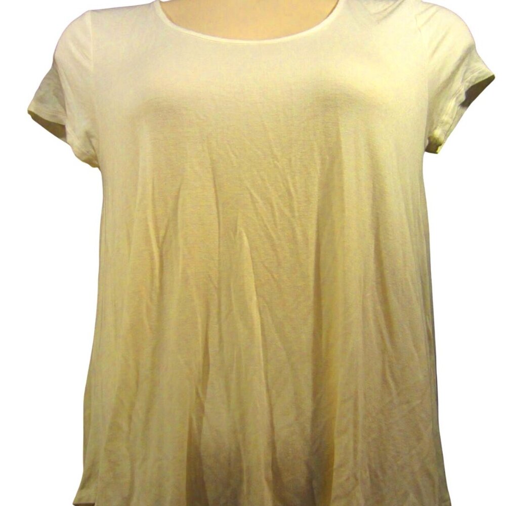 TEMPTED plain white cap sleeve t shirt top WOMEN L